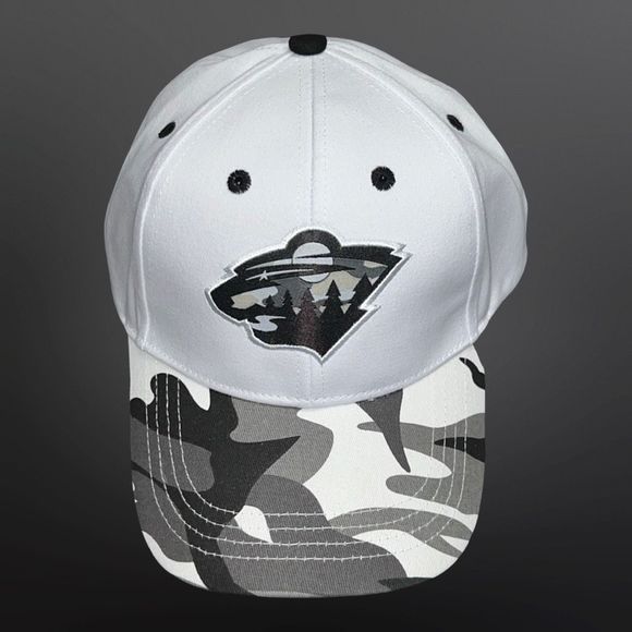 New Mn Wild Spartan Black & White Camo Adjustable Hat Cap - Picture 1 of 5